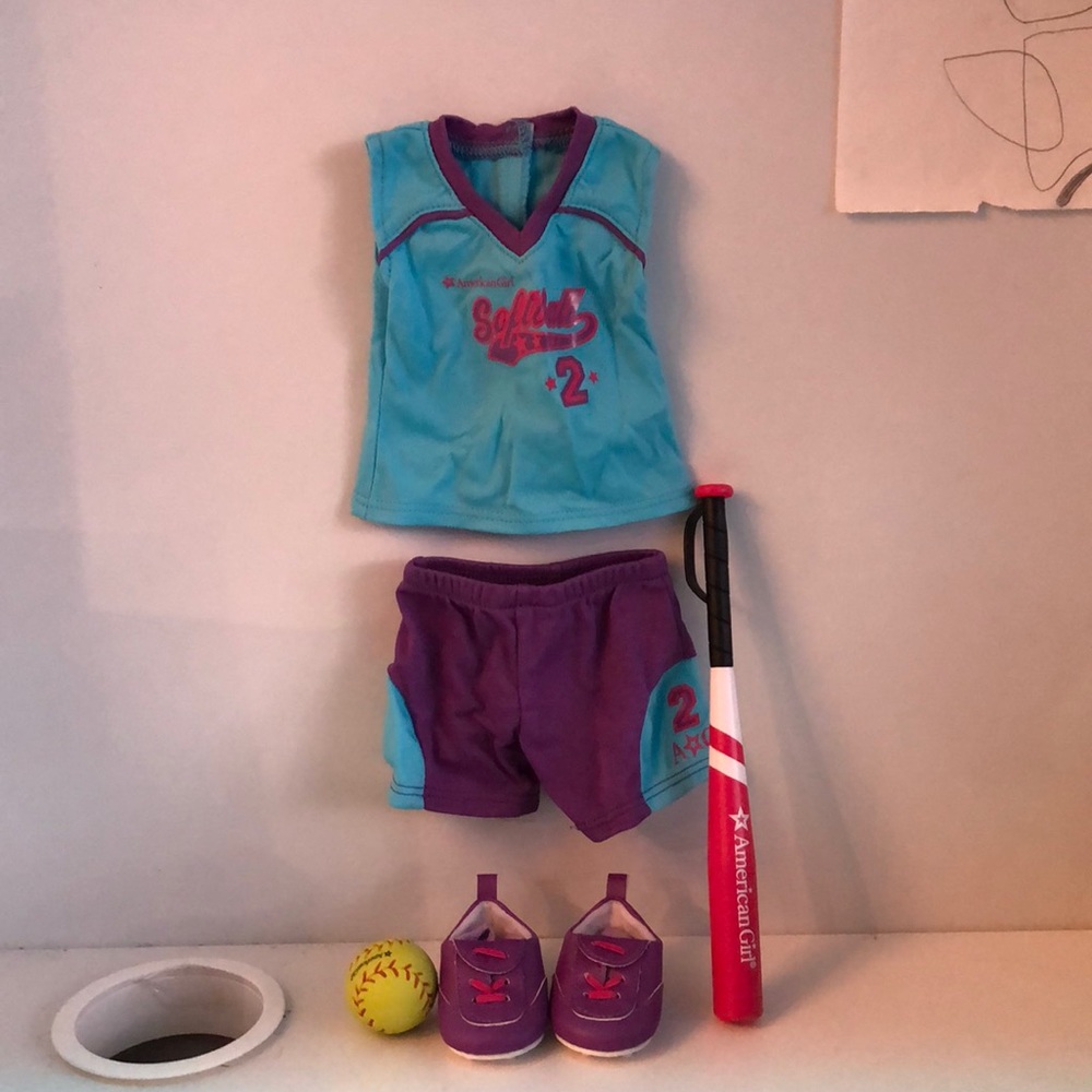 American girl doll softball uniform